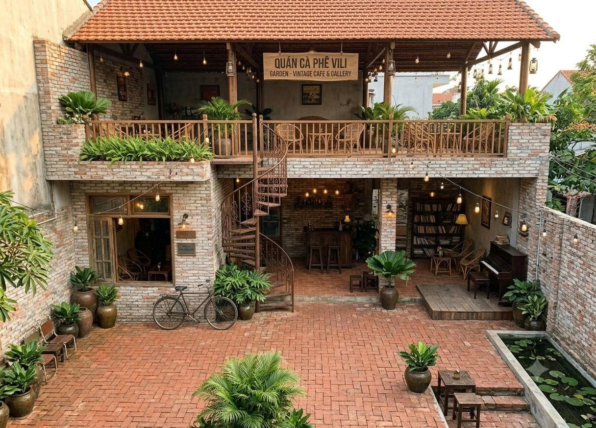 Concept sân vườn phong cách nhiệt đới đã ráp từ vật tư thật tại vili.vn
