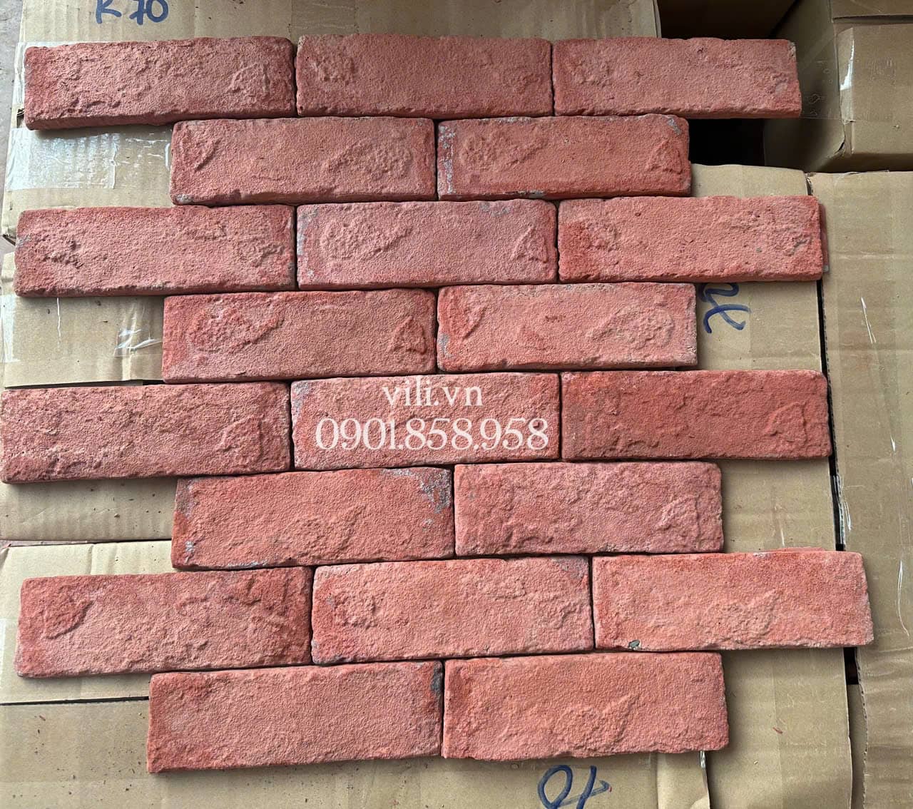 Gạch Giả Cổ GC619D 6x19x1cm đỏ