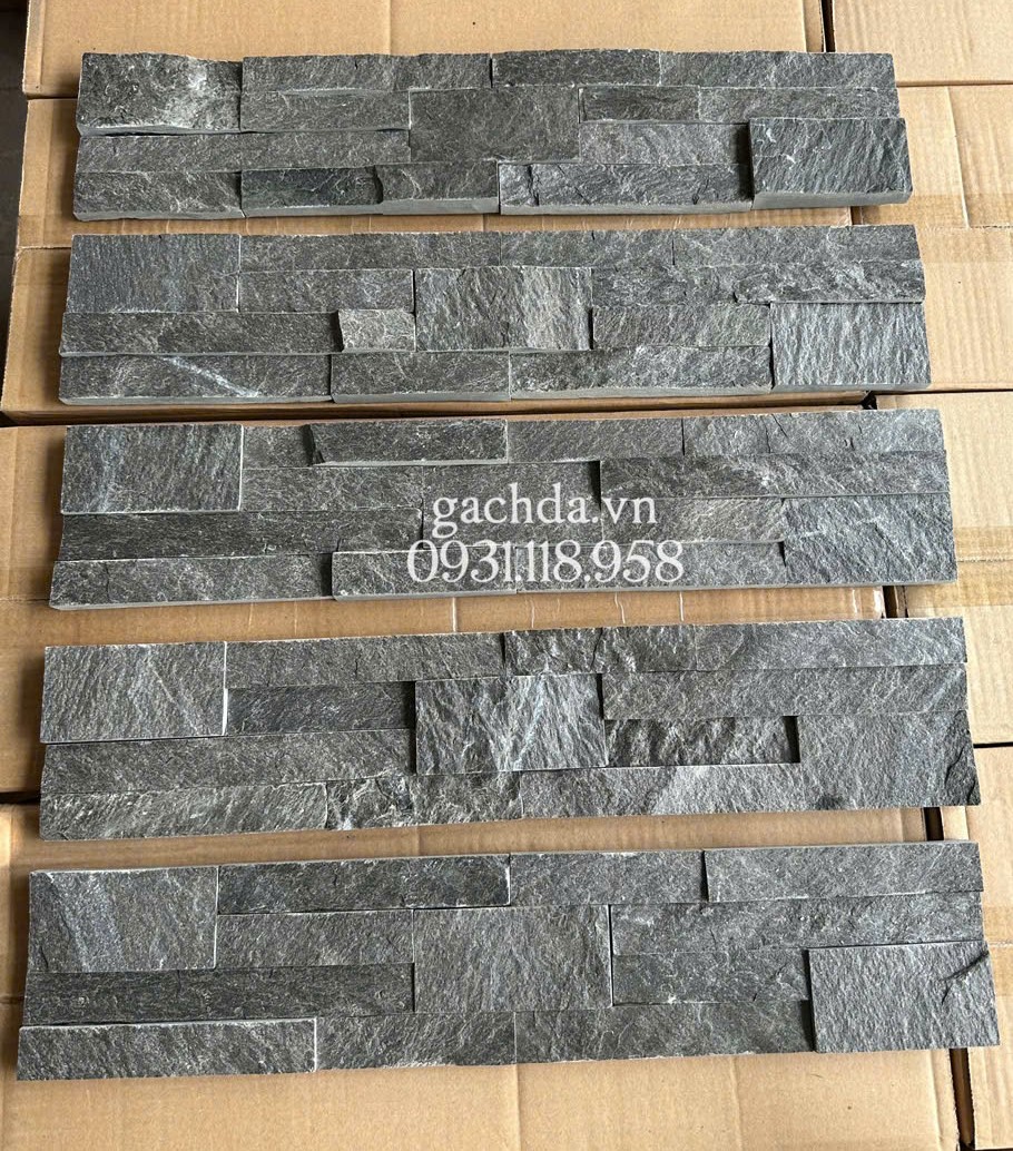 Đá ghép xanh đen 10×50 ốp trang trí